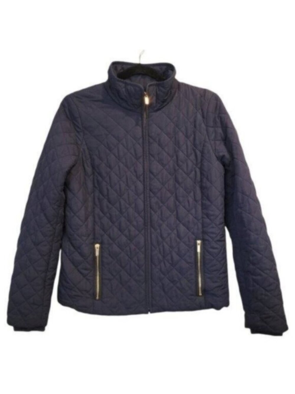 J. Crew | Quilted Full Zip Lightweight Coat Jacket Navy Blue
